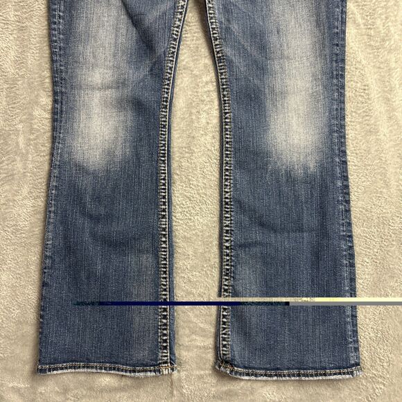 Silver Pioner Womens Jeans 34/31 Medium Wash Y2K Bootcut Low Rise - Picture 4 of 16